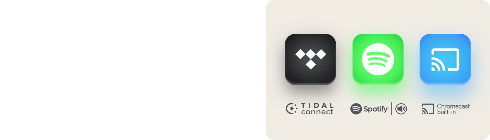 شعار TIDAL Connect، شعار Spotify، شعار Google Cast