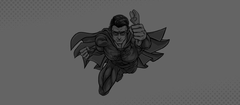 صورة يظهر بها سوبرمان يحمل مفتاح الربط.