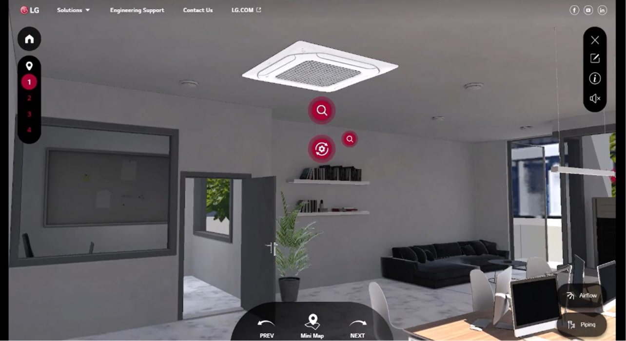 فيديو لمكيف كاسيت ذي للوحة المزدوجة يعمل داخل إحدى الغرف.