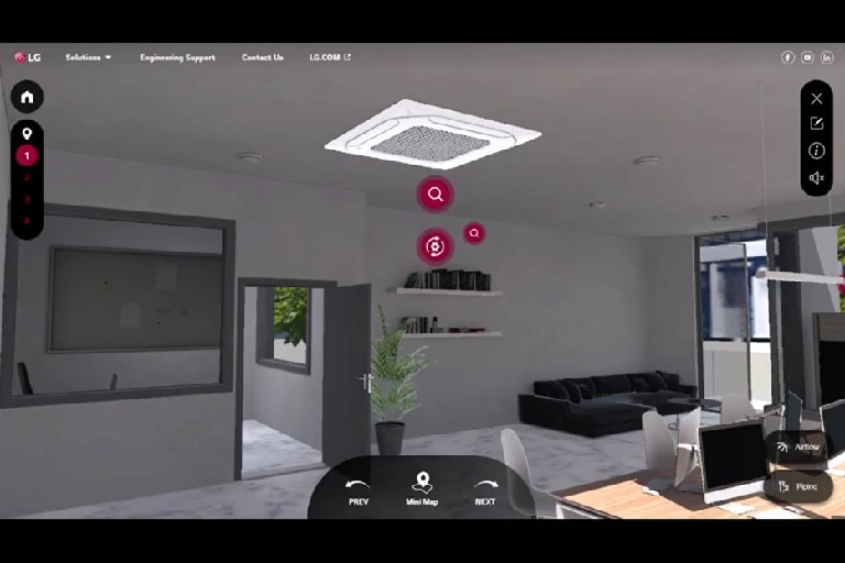 فيديو لمكيف كاسيت ذي للوحة المزدوجة يعمل داخل إحدى الغرف.