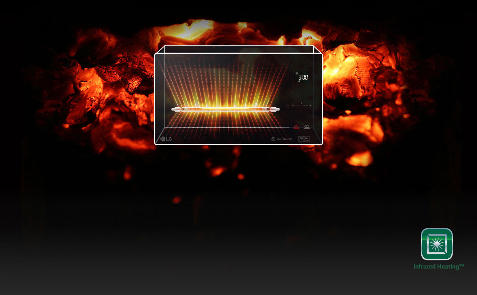 طهي صحي<br>مع سخان إضاءة الفحم™