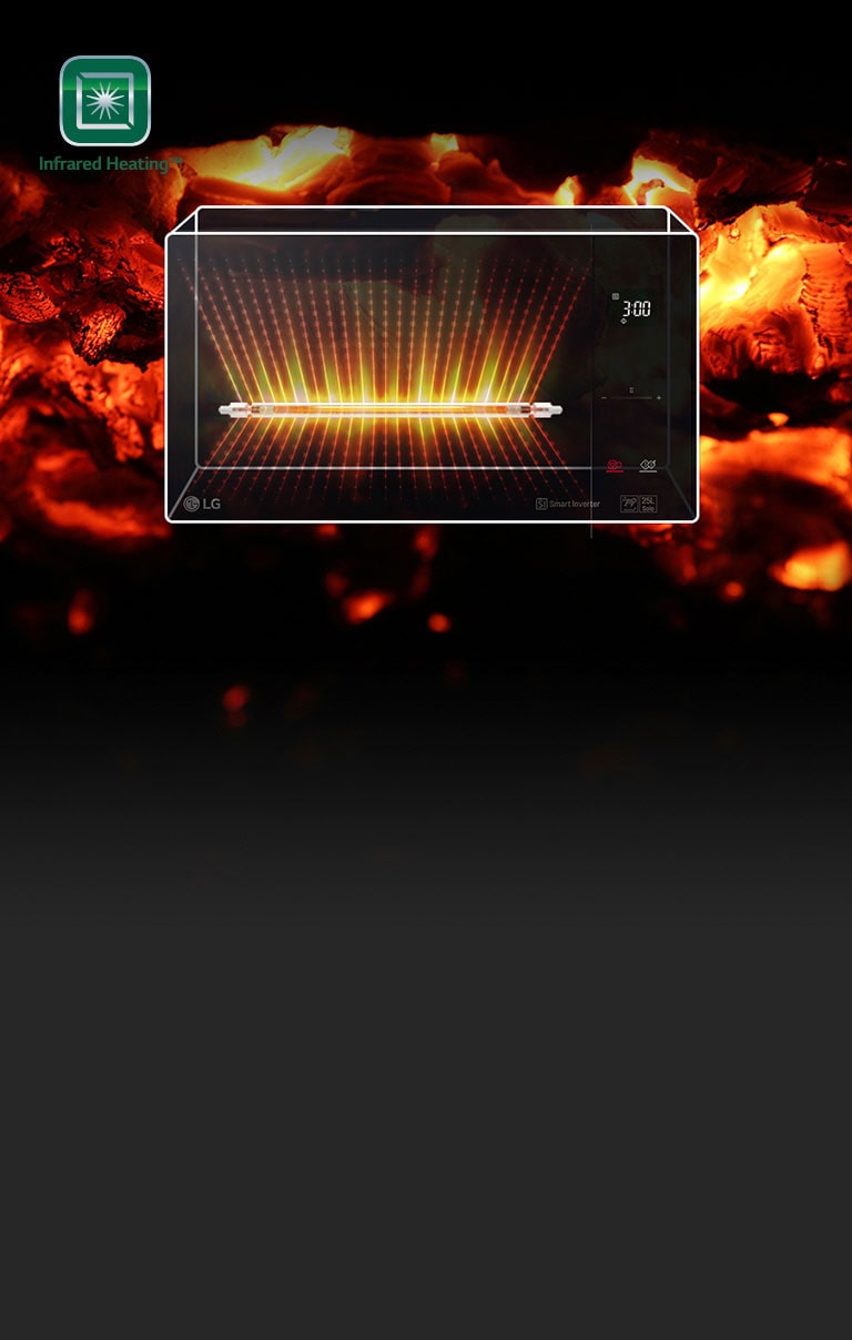 طهي صحي<br>مع سخان إضاءة الفحم™