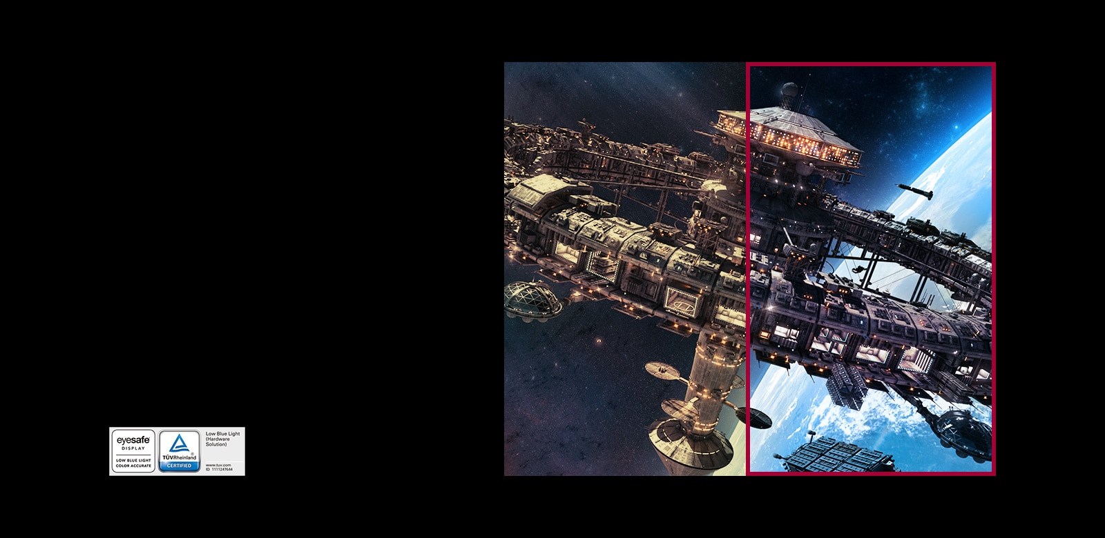 مقارنة بين الوضع التقليدي ووضع الألوان المباشرة ذات الإضاءة الزرقاء المنخفضة