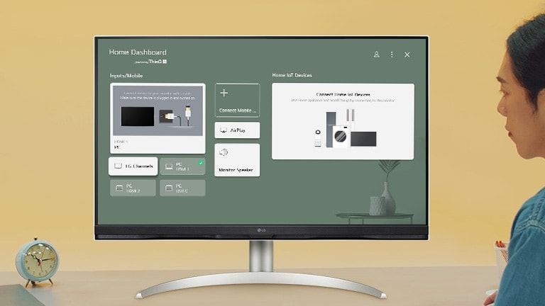 سهولة التحكم في الأجهزة المنزلية من خلال لوحة تحكم ThinQ.
