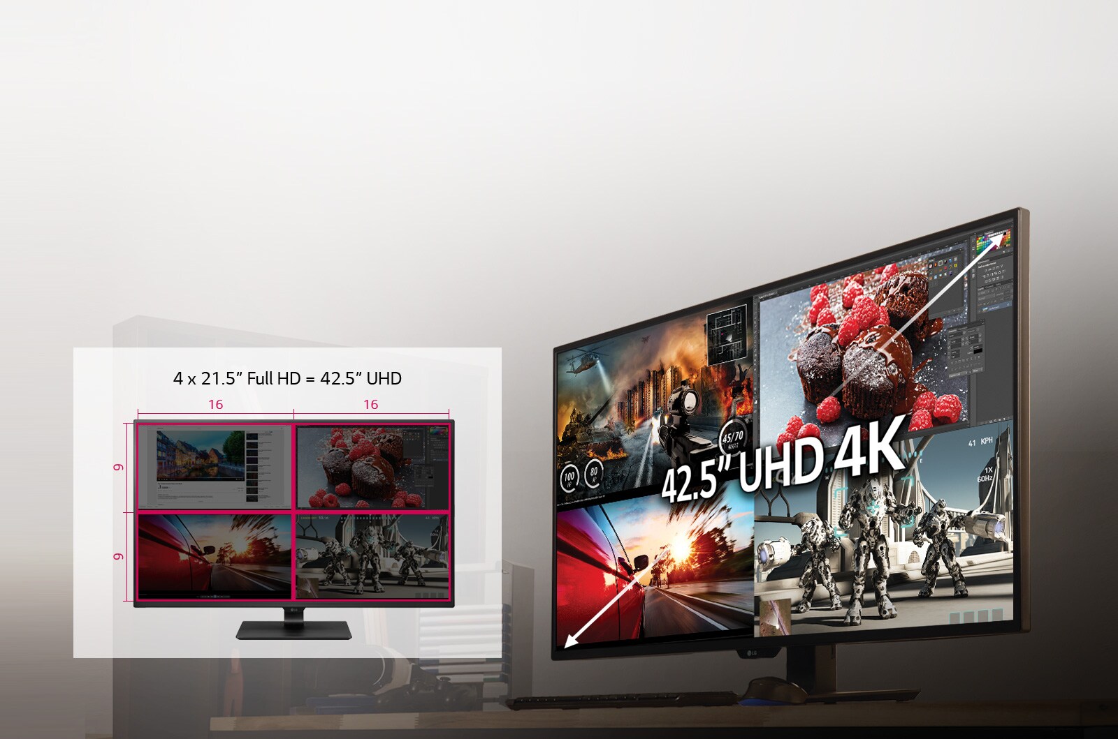 شاشة UHD 4K IPS حجم 42.5 بوصة1