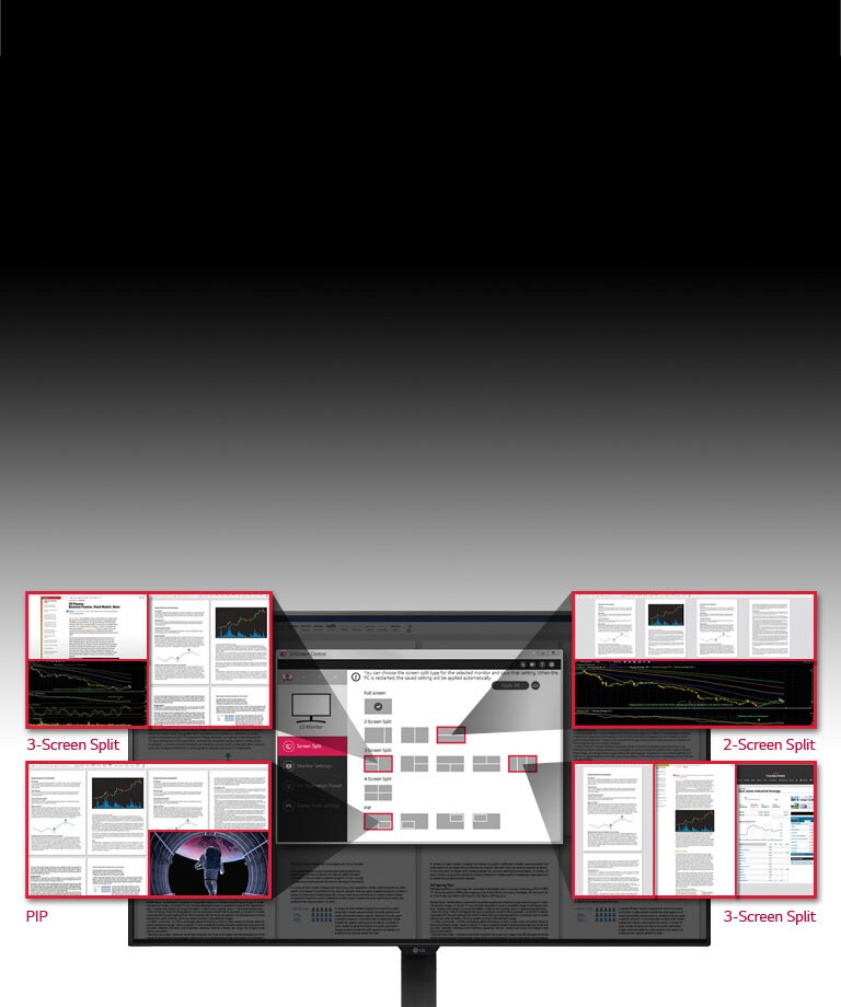 خيارات تقسيم الشاشة<br>2