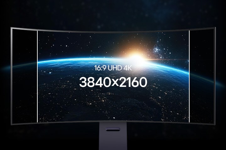 هذه الشاشة المتحركة تعرض الشاشة التي تتغير من 16:9 UHD 4K إلى 21:9 UltraWide 5K2K.