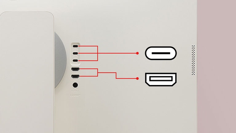 توفر شاشة LG MyView Smart Monitor منفذي USB ومنفذي HDMI.	