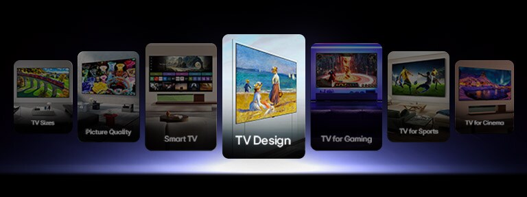 تعرض LG TV مجموعة متنوعة من المنتجات التي تغطي مواضيع مختلفة، بما في ذلك تصميم التلفزيونات، والتلفزيونات الذكية، وجودة الصورة، والتلفزيونات المخصصة للألعاب والرياضة والسينما، مما يساعد المستخدمين على العثور على تلفزيون LG TV الذي يتناسب مع أسلوب حياتهم واحتياجاتهم في المشاهدة.