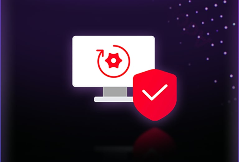تم الاعتراف بجهاز LG AI TV المزود بتقنية LG Shield لإدارة تحديثات الأمان، ويتضح ذلك من خلال أيقونات النظام والدرع، حيث تساعد آليات المراقبة والتحديث في الوقت الفعلي على منع التهديدات والحفاظ على حماية النظام.