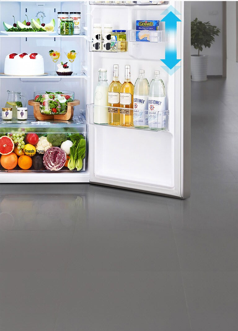 سلة بالباب للزجاجات الطويلة