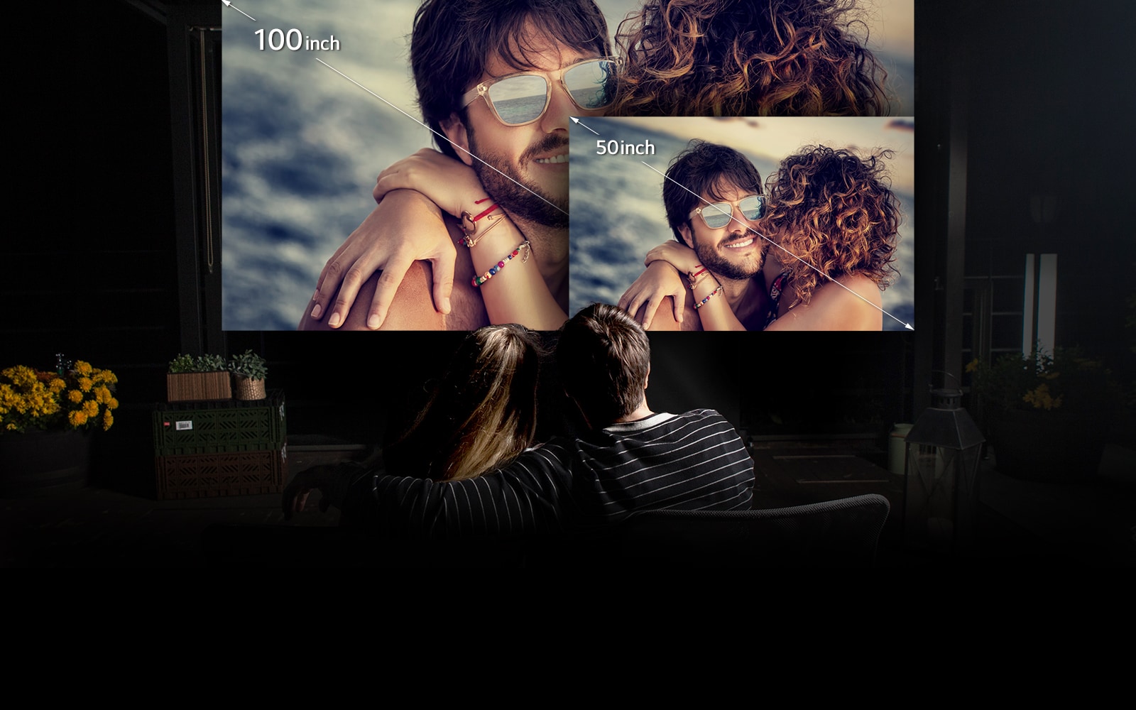 استمتع بتجربة عرض سينمائية بحجم 100 بوصة.1