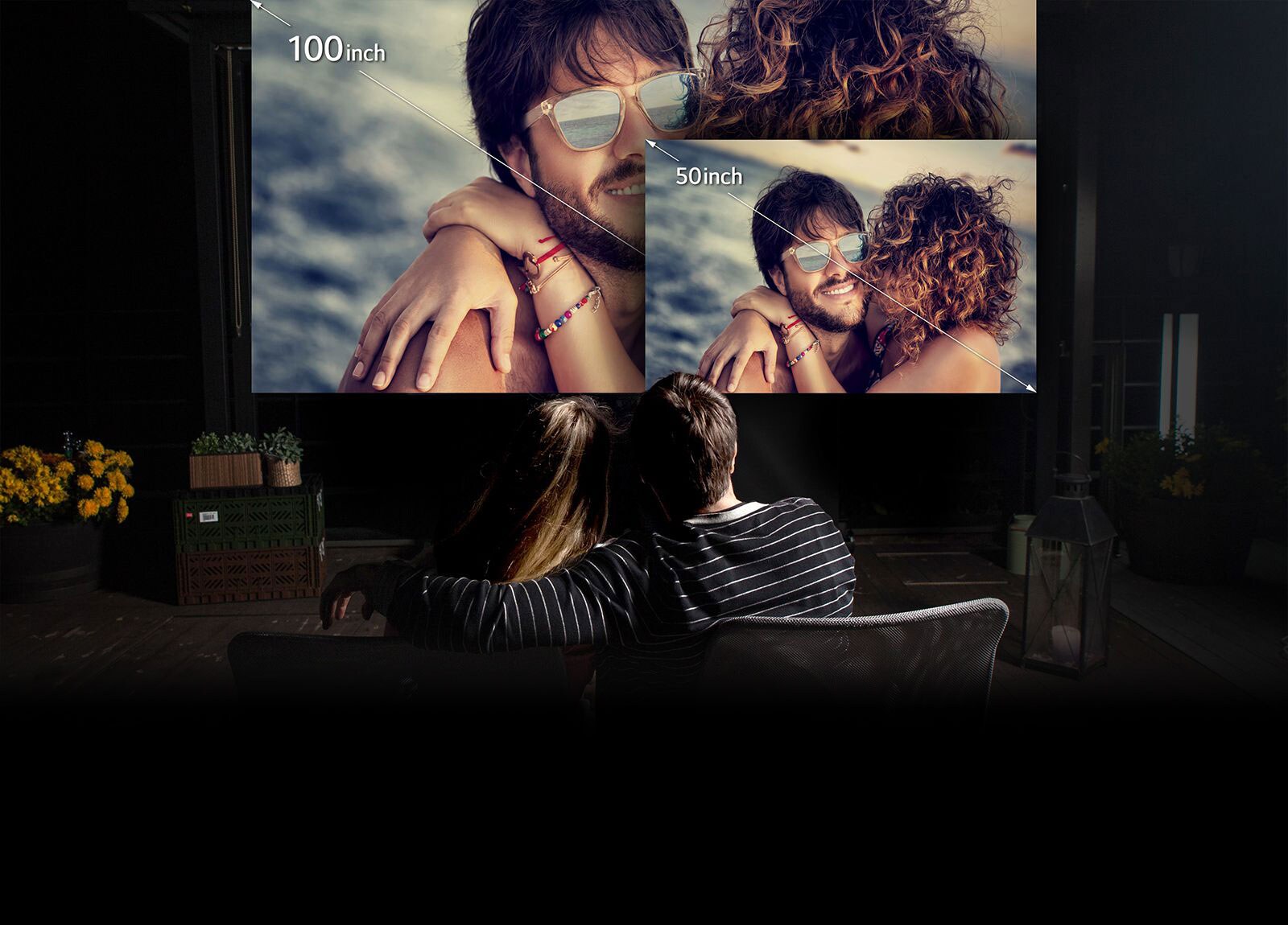 استمتع بتجربة عرض سينمائية بحجم 100 بوصة.1