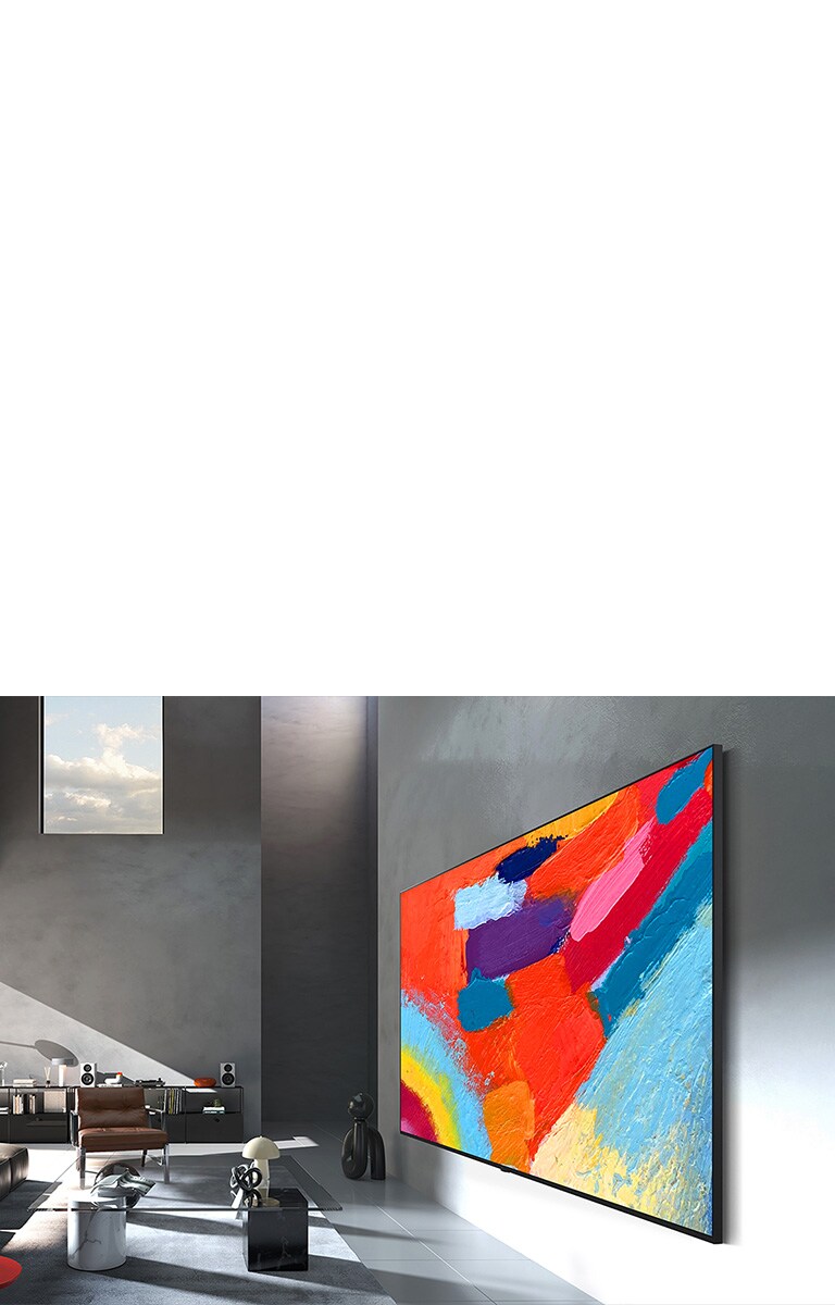 تم تصميم LG Micro RGB evo AI MRGB95 بتصميم Flush-fit Design، بحيث يمكن تثبيته بسلاسة على الحائط في غرفة واسعة، لعرض أعمال فنية جريئة بألوان زاهية تتناغم مع الديكور الداخلي المحيط. 