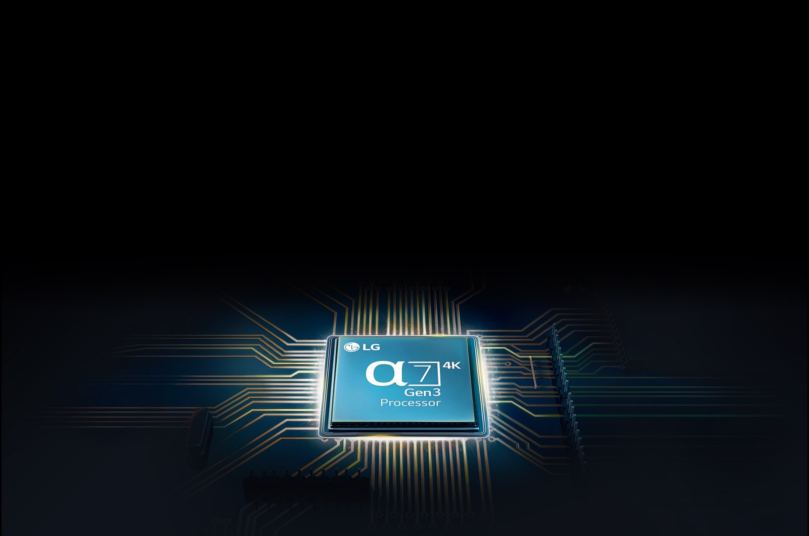 يتميز التلفزيون برقاقة ألفا 7 مثبتة على لوحة التلفزيون الرئيسية