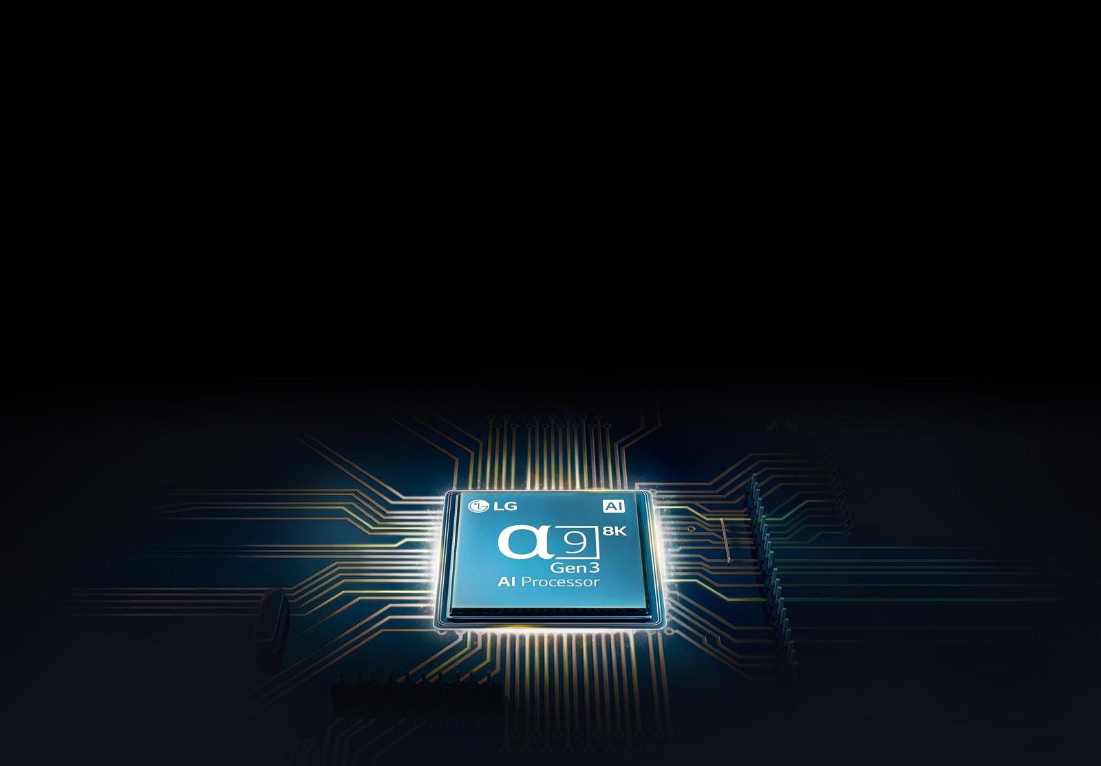 يتميز التلفزيون برقاقة ألفا 9 مثبتة على لوحة التلفزيون الرئيسية