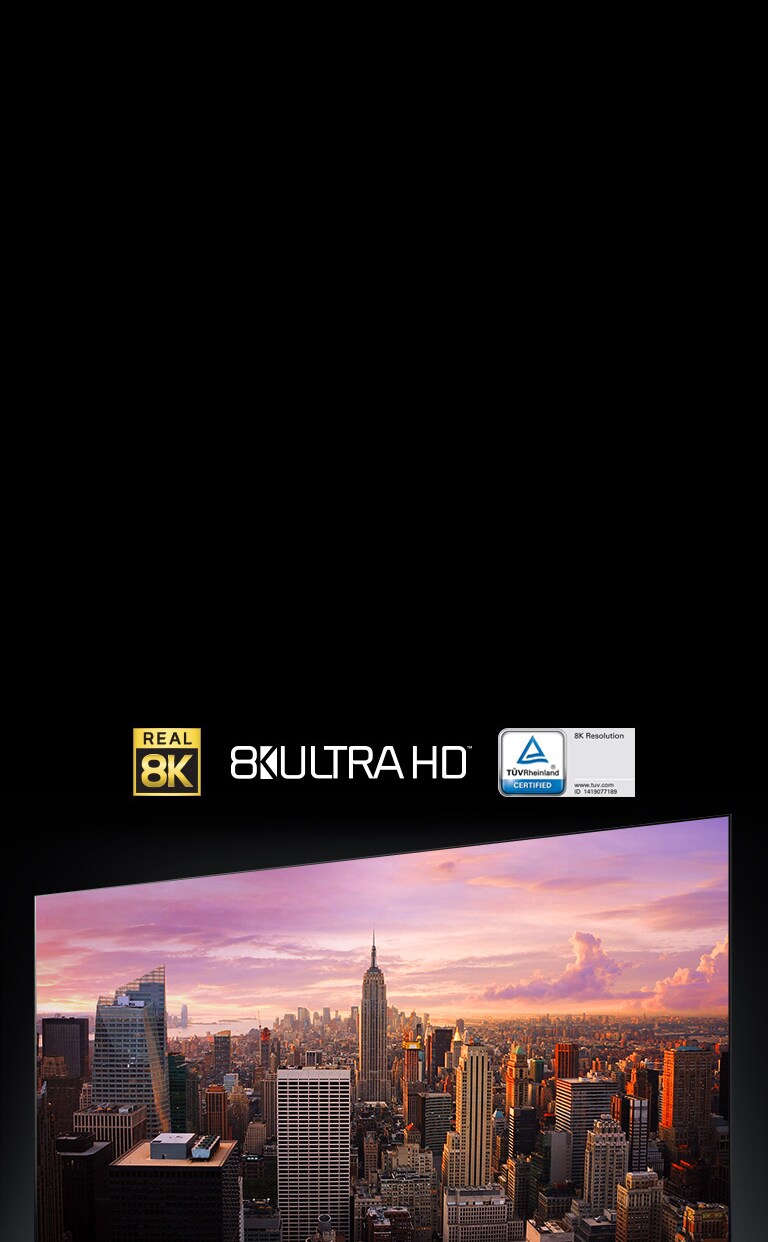 عرض بانورامي لمدينة نيويورك على شاشة التلفزيون