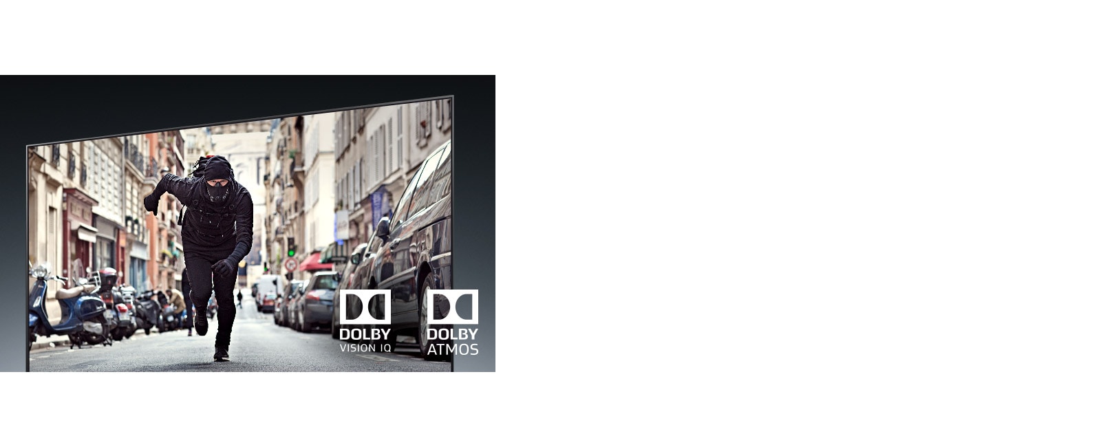 تلفزيون يعرض لصًا يجري في أحد أفلام الأكشن