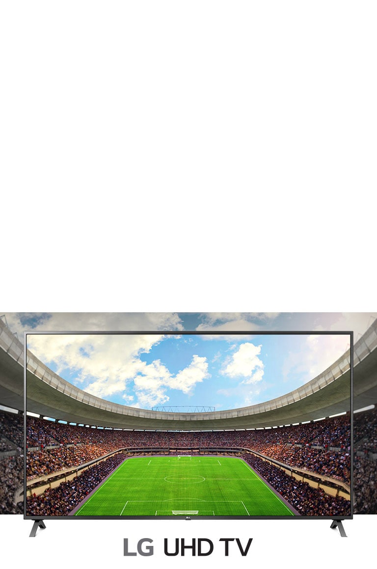 منظر بانورامي لملعب كرة القدم المليء بالمشاهدين داخل إطار تلفزيوني.