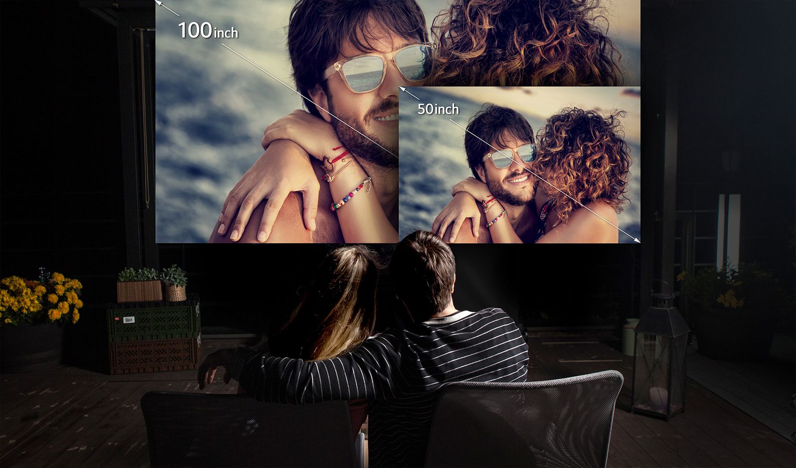 استمتع بتجربة عرض سينمائية بحجم 100 بوصة.1