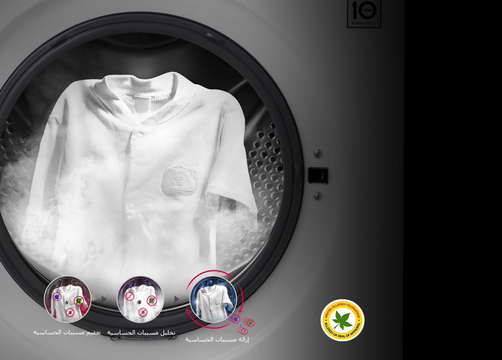 حساسية مخففة بنسبة %99.9 بفضل تقنية البخار1