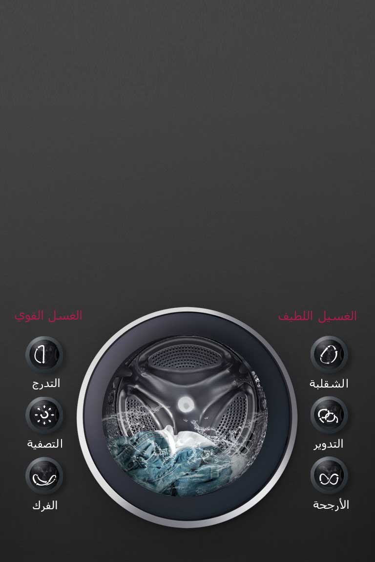 غسيل مثالي للأقمشة مع تقنية محرك الدفع المباشر 6 حركات