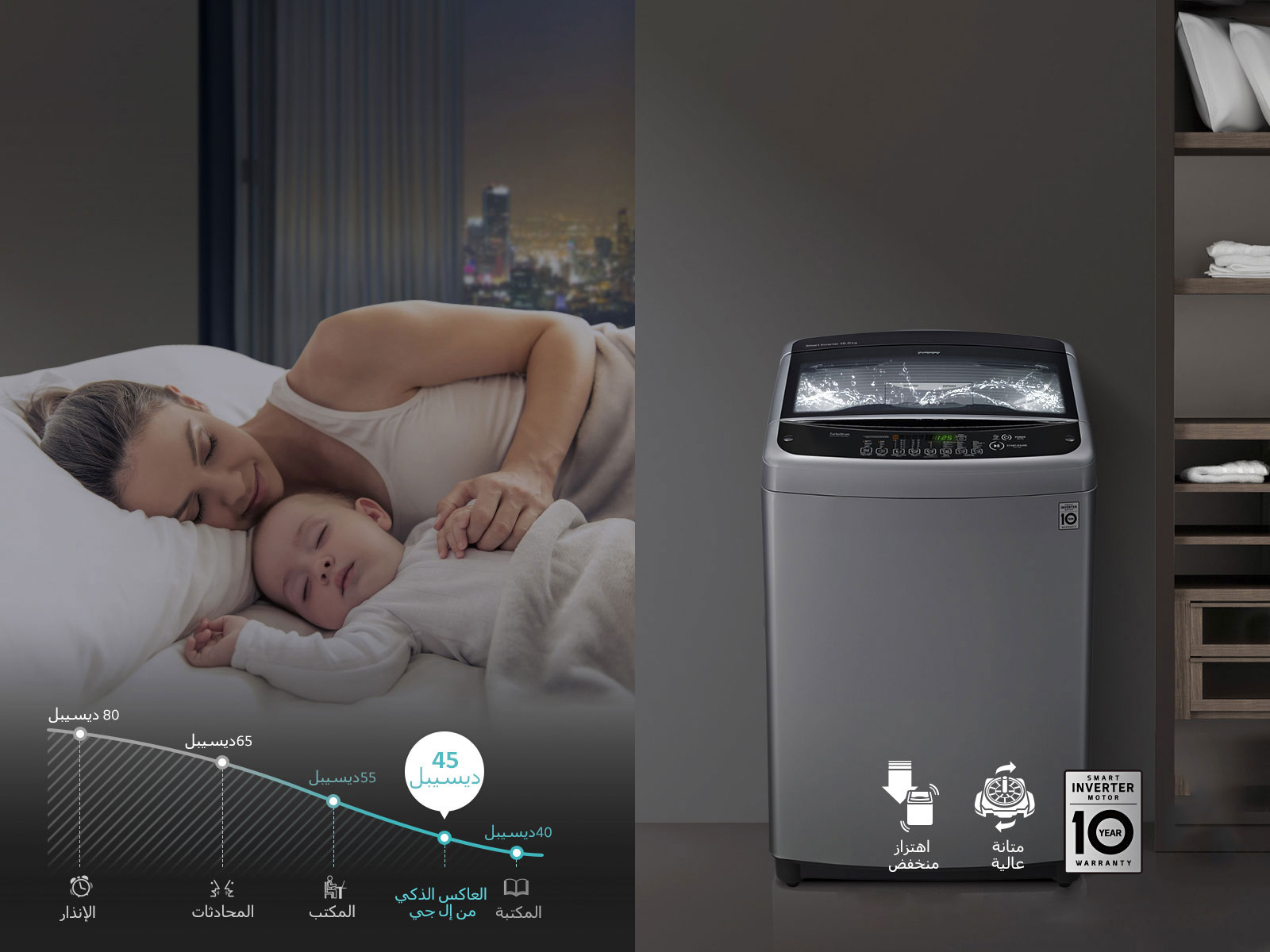 تقنية ™LoDecibel والاهتزاز المنخفض