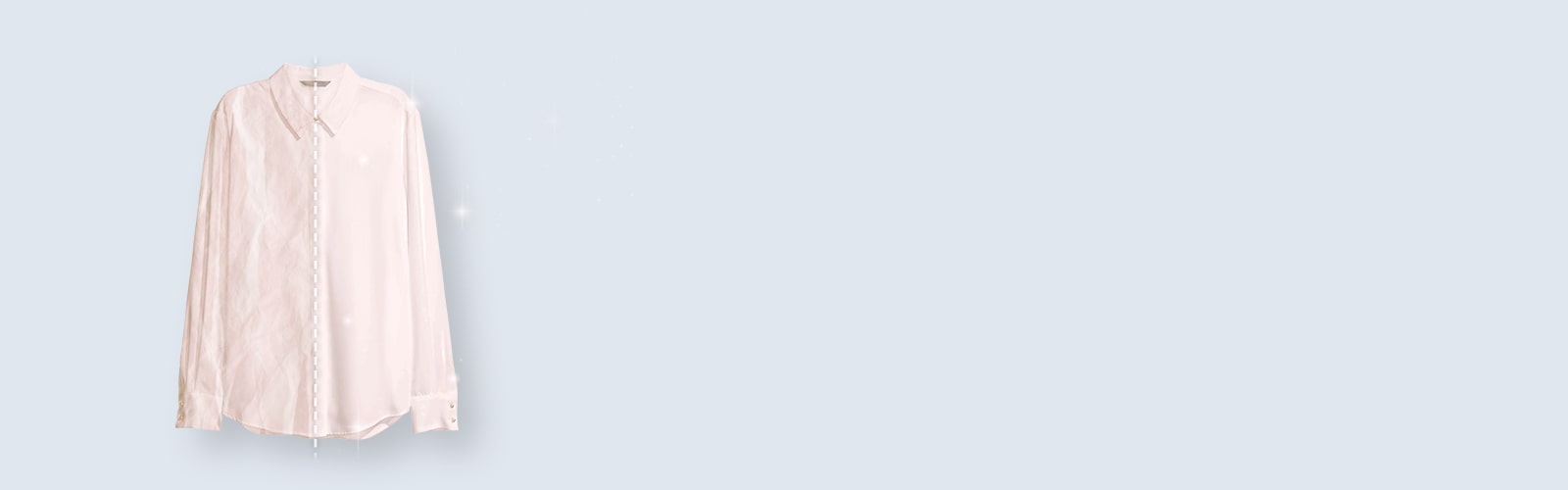 توجد أقمصة نصفها به كرمشة، ونصفها الآخر بمستوى كرمشة أقل.