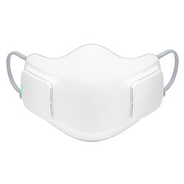 LG PuriCare™ Wearable Air Purifier, Front view of the body with a green light indicating a full battery, AP300AWFA2