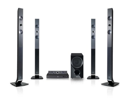 LG نظام سينما منزلية مع مشغل أقراص Blu-ray Disc™ يدعم التقنية ثلاثية الأبعاد مع إمكانية التوصيل بالتليفزيون الذكي., HB966TZ