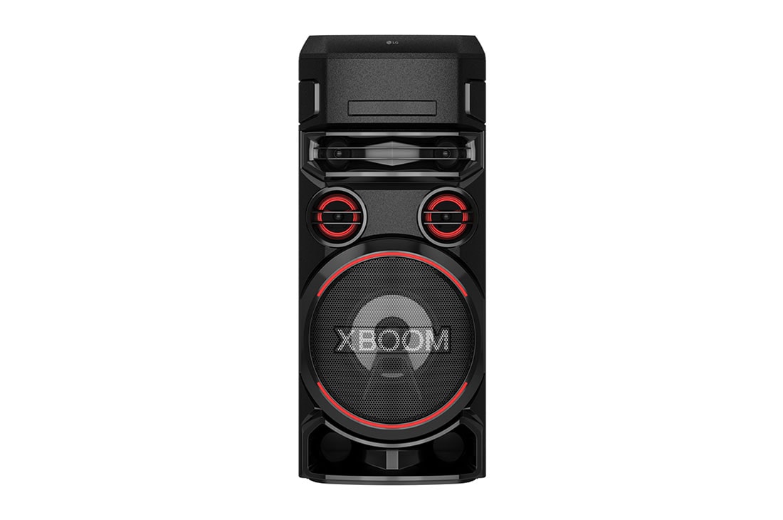 LG سماعات LG XBOOM ON7 مع خاصية تعزيز جهير قوي، وخاصية التحكم الصوتي للكاريوكي، والإضاءة متعددة الألوان، ووصلة الحفلات اللاسلكية, عرض أمامي, ON7