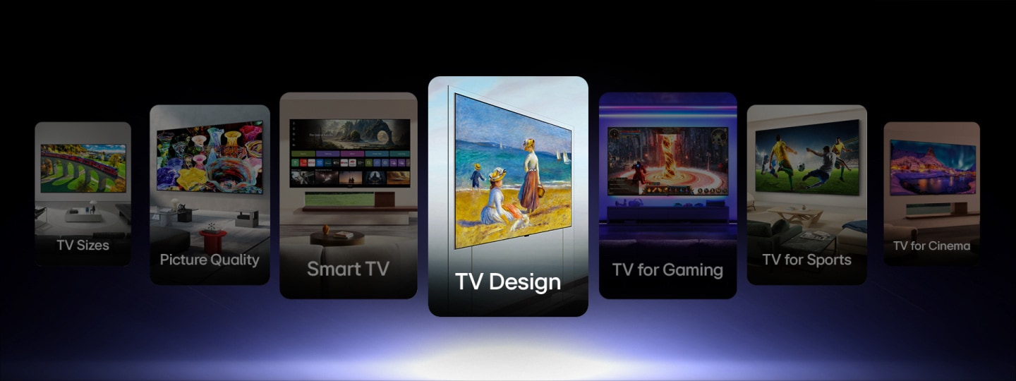 تعرض LG TV مجموعة متنوعة من المنتجات التي تغطي مواضيع مختلفة، بما في ذلك تصميم التلفزيونات، والتلفزيونات الذكية، وجودة الصورة، والتلفزيونات المخصصة للألعاب والرياضة والسينما، مما يساعد المستخدمين على العثور على تلفزيون LG TV الذي يتناسب مع أسلوب حياتهم واحتياجاتهم في المشاهدة.