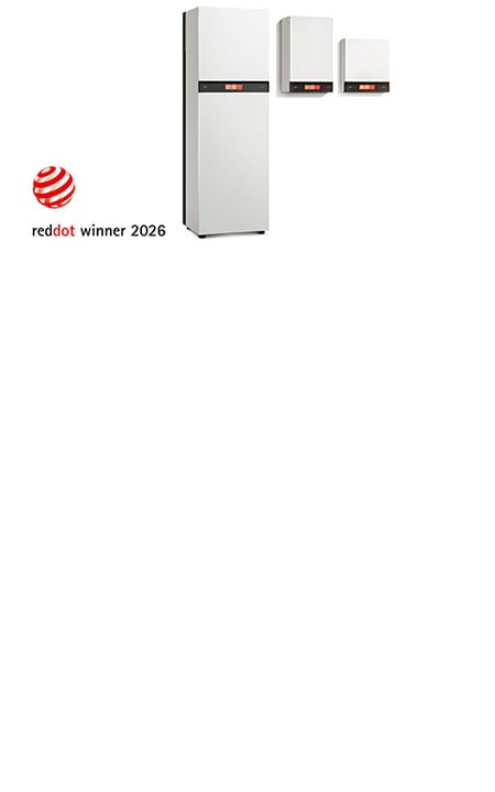 الوحدات الداخلية لنظام التدفئة الهوائي LG Therma V™ AWHP التي تحمل شعار جائزة Red Dot Award لعام 2026