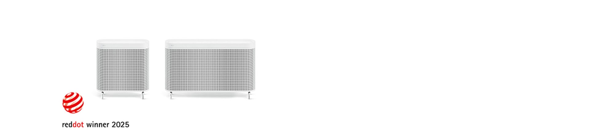 جهاز LG WallFit مع شعار جائزة Red Dot Award لعام 2025