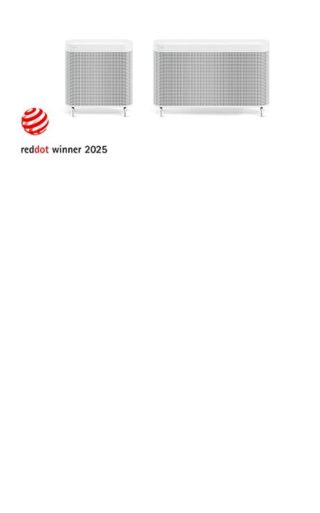 جهاز LG WallFit مع شعار جائزة Red Dot Award لعام 2025