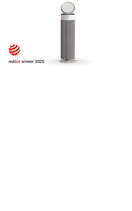 جهاز LG AeroBooster مع شعار جائزة Red Dot Award لعام 2025