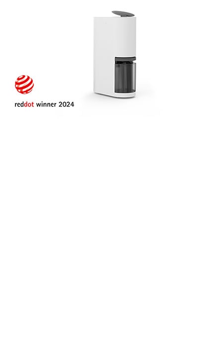 جهاز إزالة الرطوبة LG Global Dehumidifier مع شعار جائزة Red Dot Award لعام 2024