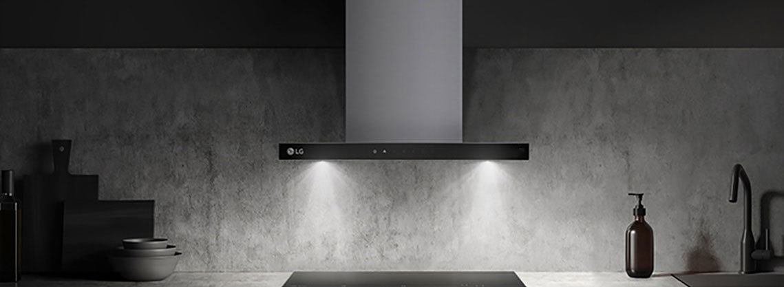 هذه صورة لإضاءة LED تخرج من الشفاط.