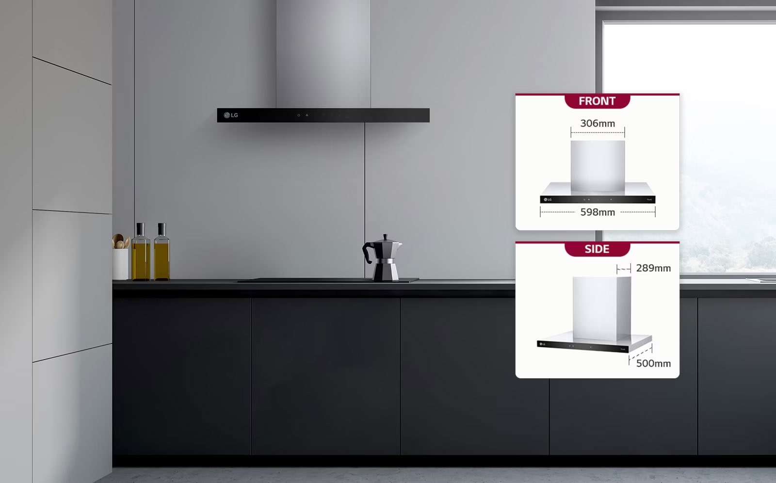 توضح هذه الصورة أبعاد الشفاط.