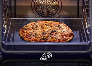 This is an image of pizza baked in an oven.