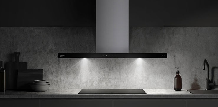 هذه صورة لإضاءة LED تخرج من الشفاط.