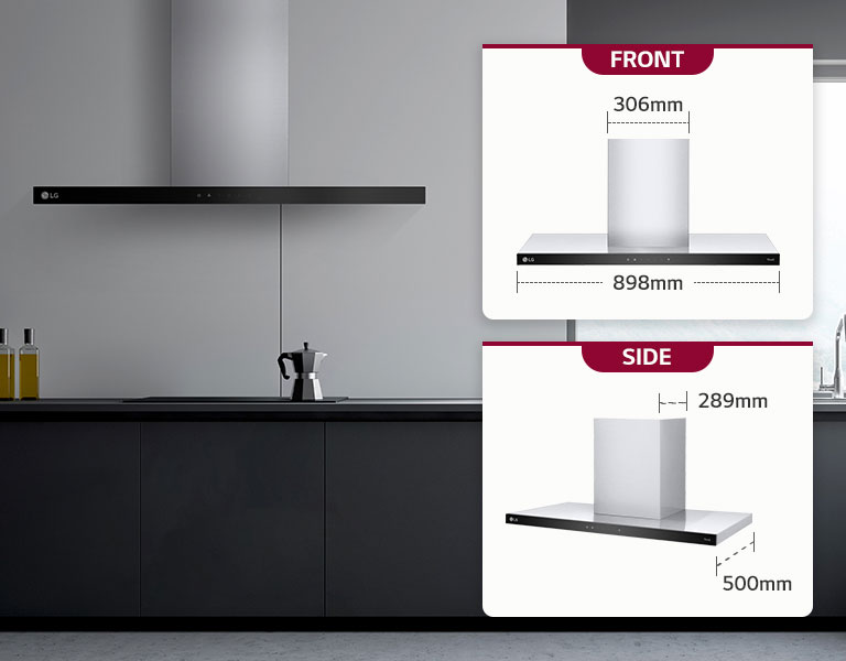 توضح هذه الصورة أبعاد الشفاط.