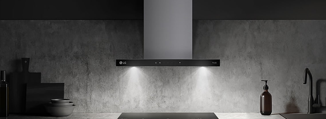 هذه صورة لإضاءة LED تخرج من الشفاط.