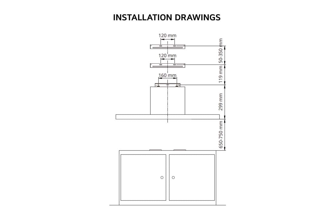 LG شفاط إل جي HC7Z2425S المدمج بشفط قوي وتصميم انيق, الأبعاد, HC7Z2425S, thumbnail 10