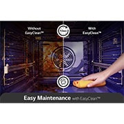 LG 2024 فرن مدمج بتقنية InstaView بسعة 76 لتر أسود من إل جي, EasyClean_On the left is the inside of the messy product, and on the right is the oven cleaned through the EasyClean function., WSED7665B, thumbnail 11