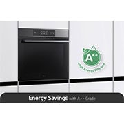 LG 2024 فرن مدمج بتقنية InstaView بسعة 76 لتر أسود من إل جي, Energy_Image showing the A++ energy rating of the oven., WSED7665B, thumbnail 13