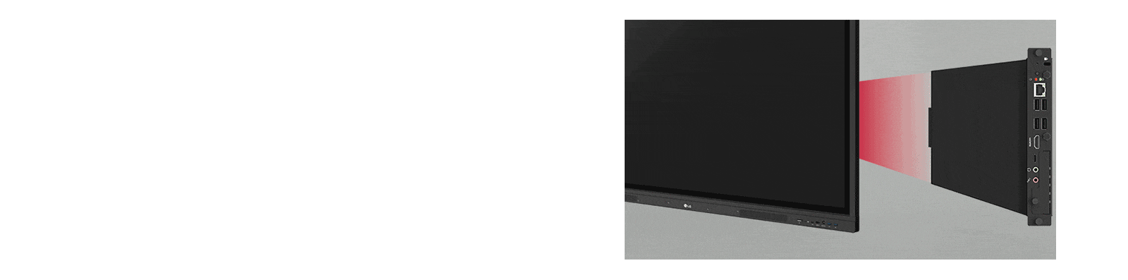 تتيح فتحة OPS المدمجة تركيب جهاز OPS بسهولة لينعم المستخدمين بالمزيد من الوظائف الموسَّعة دون الحاجة إلى استخدام أجهزة سطح مكتب خارجية.