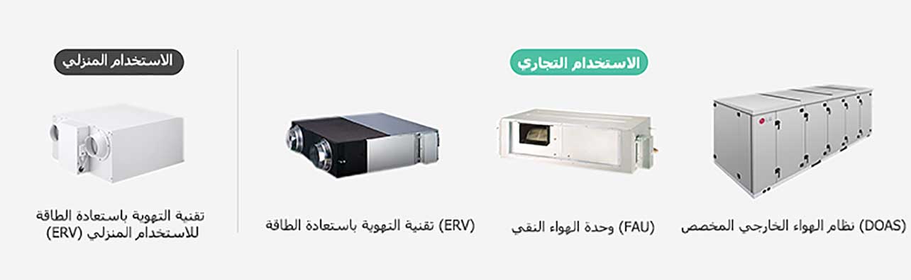 Residential Residential ERV  Commercial ERV FAU DOAS