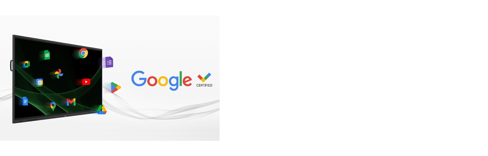 اللوحة الرقمية التفاعلية من LG هي شاشة معتمدة من Google، لذلك يمكن للمستخدمين الوصول إلى مجموعة متنوعة من خدمات Google عليها.