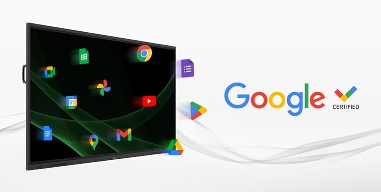 اللوحة الرقمية التفاعلية من LG هي شاشة معتمدة من Google، لذلك يمكن للمستخدمين الوصول إلى مجموعة متنوعة من خدمات Google عليها.